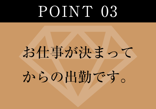 お仕事が決まってからの出勤です。